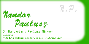 nandor paulusz business card